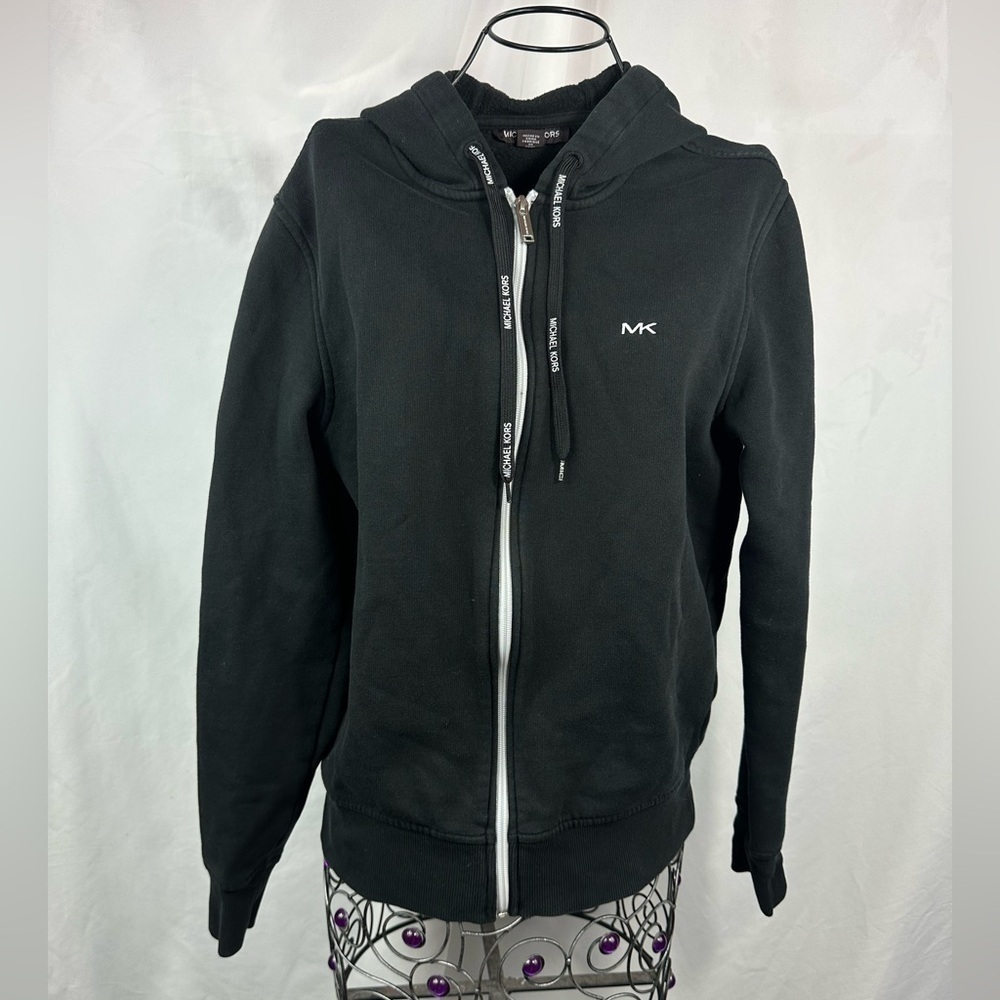Michael Kors black logo zip up hoodie size S